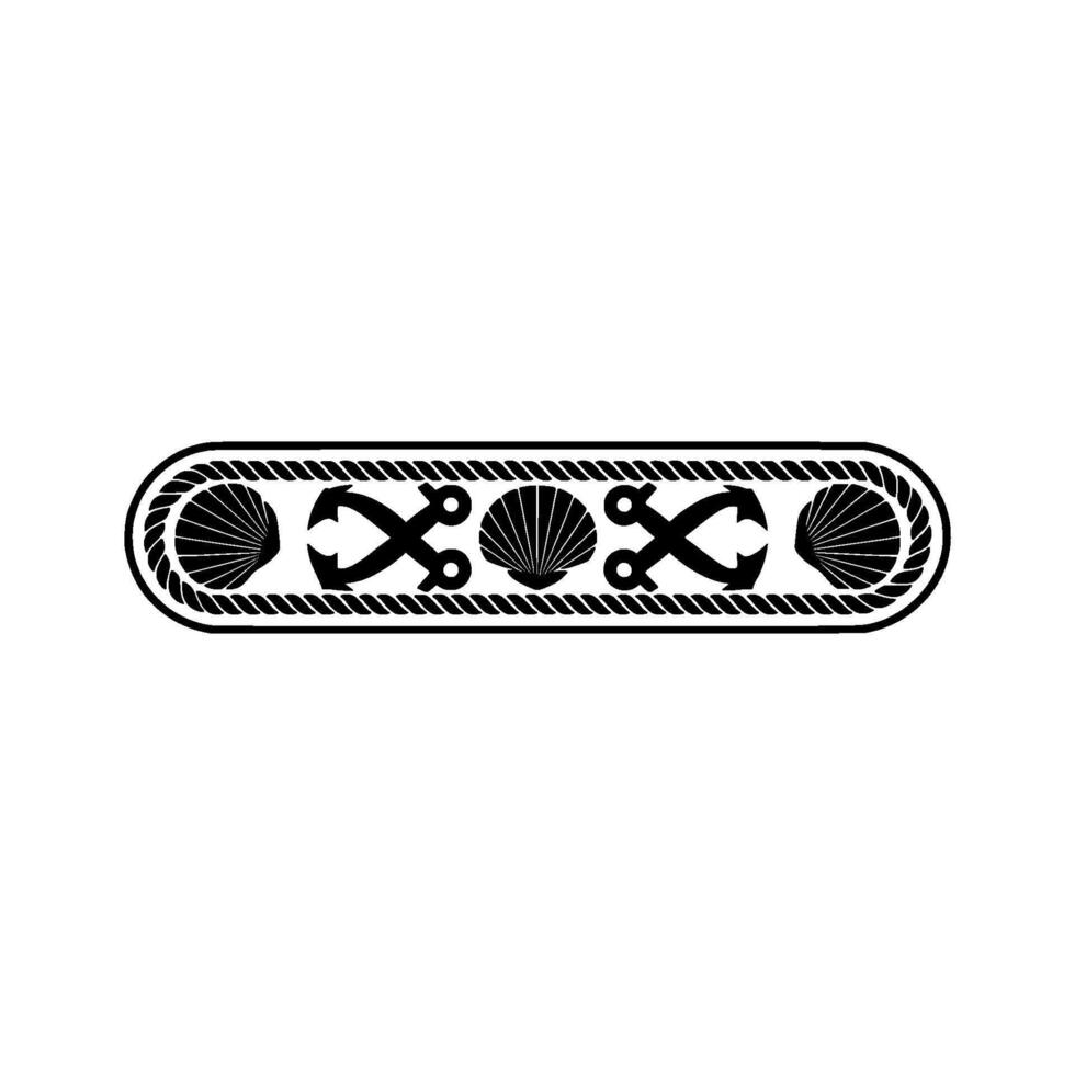 Nautical Ornament, Stylized Wave Border vector