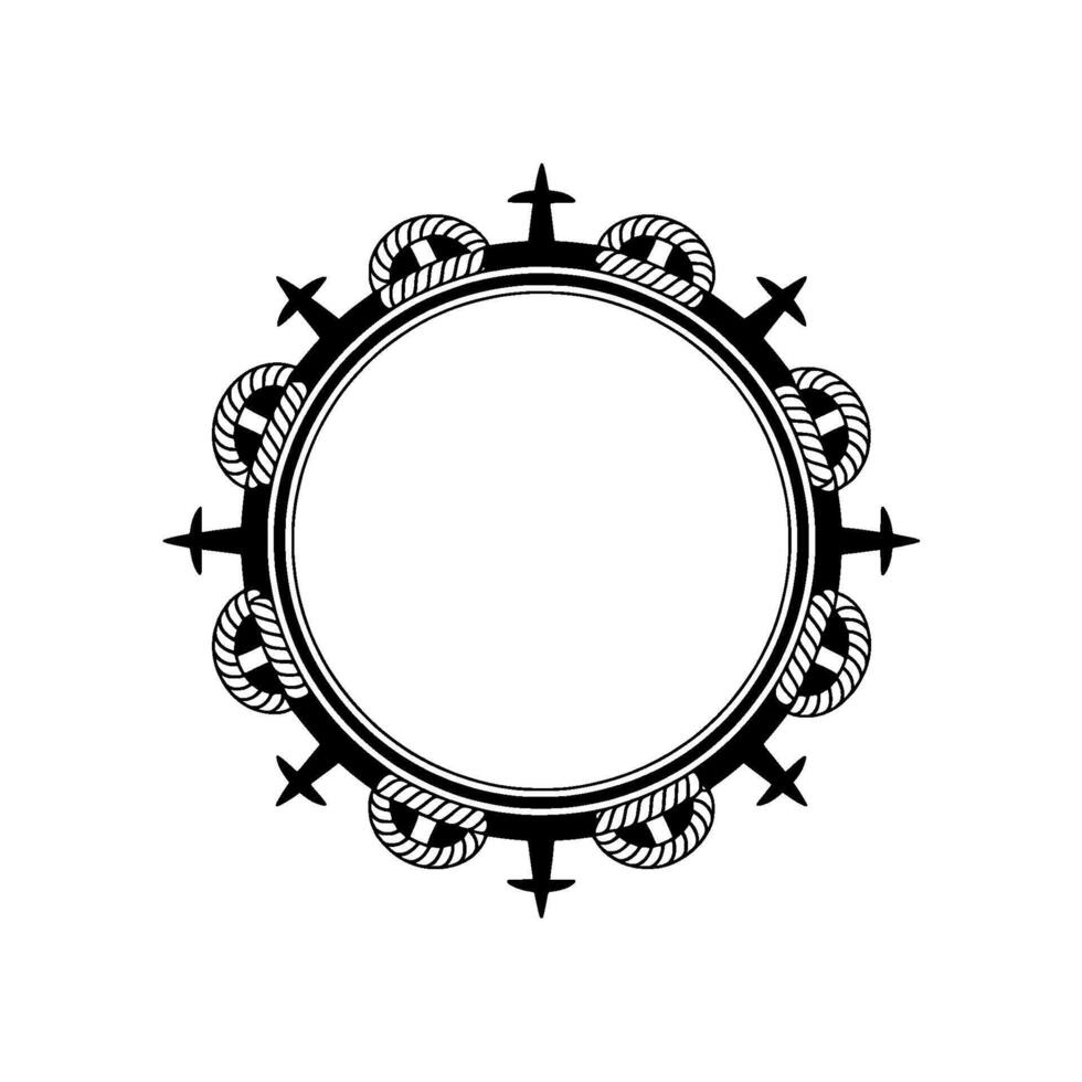 Nautical Circle Frame, Vintage Maritime, Rope vector