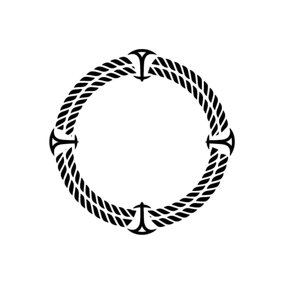 Nautical Rope Frame, Vintage Maritime vector