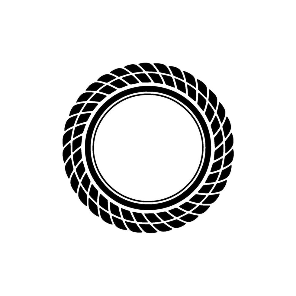 Minimalist Tire Outline, Circular Emblem, Modern vector