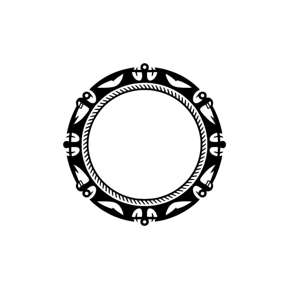 Intricate Tribal Frame, Circular, Minimalist Aesthetic vector