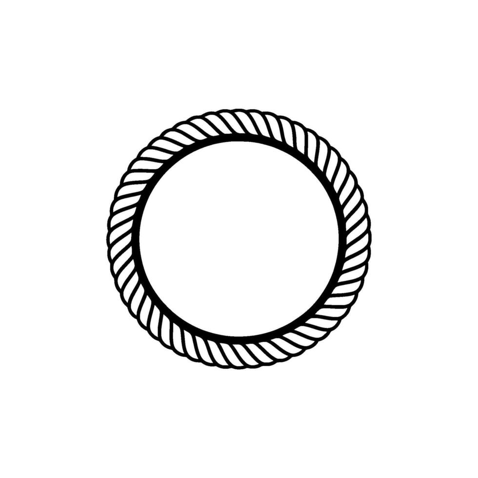 Textured Rope Circle, Minimalist vector