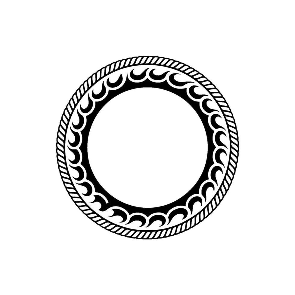 Intricate Tribal Circle Frame, Minimalist - Ornament - Pattern vector
