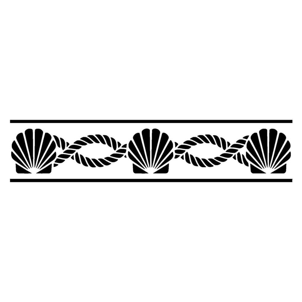 Nautical Shell Border, Vintage Style vector