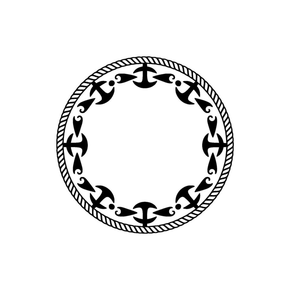 Nautical Emblem, Circular Border, Vintage vector