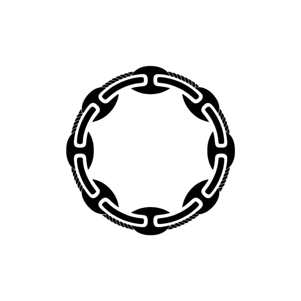 Tribal Ring, Geometric Ornament, Circular Motif, Black and White vector