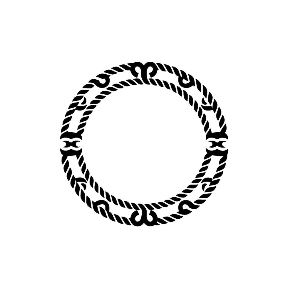 Nautical Circle Frame, Vintage Maritime - Rope vector
