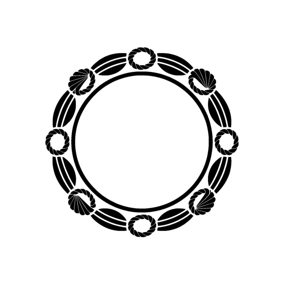 Nautical Circle Frame, Minimalist vector