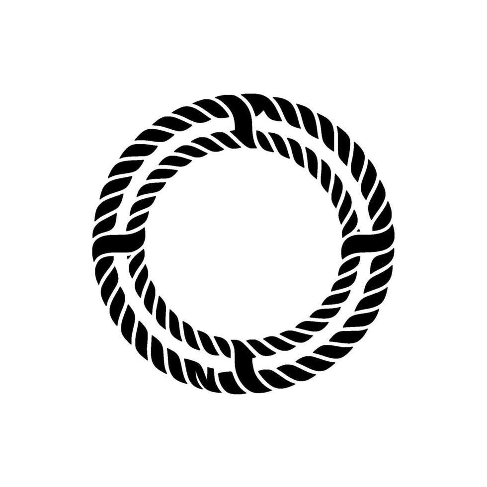 Intertwined Rope Circle, Minimalist Emblem vector