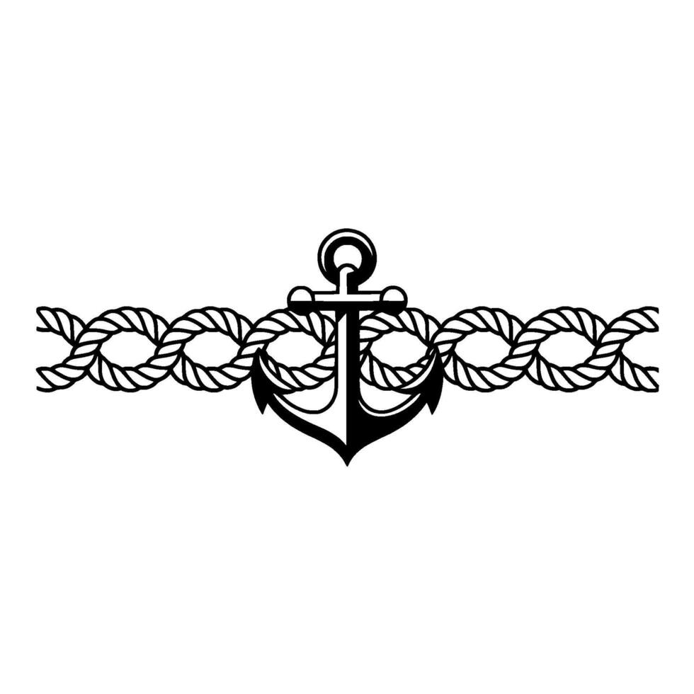Nautical Anchor Rope Border Vintage Maritime Motif vector