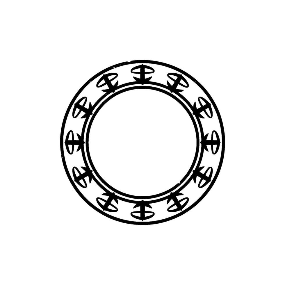 Circular Rune Symbol, Minimalist, Mystical Circle vector
