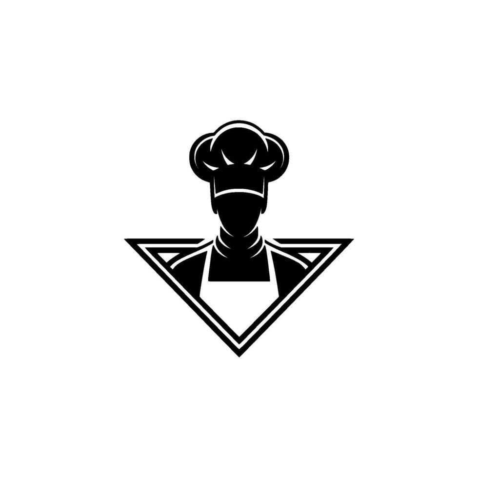 Culinary Silhouette Chef Emblem, Vintage Style - Badge vector