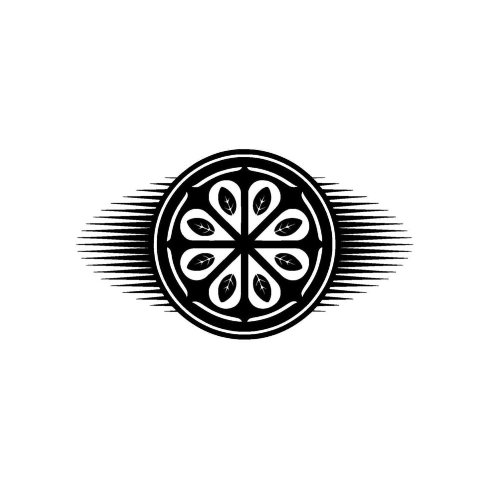 Geometric Citrus Emblem, Minimalist vector
