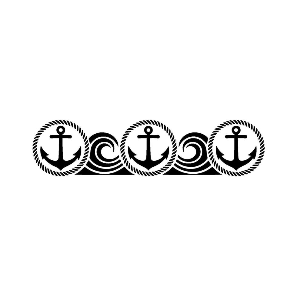 Nautical Anchor Motif, Minimalist, Oceanic Symbolism vector