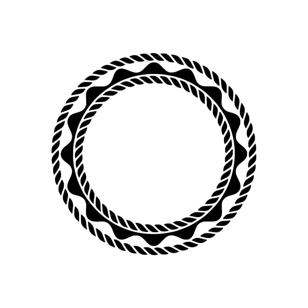 Nautical Rope Frame, Vintage Style, Circular Border vector