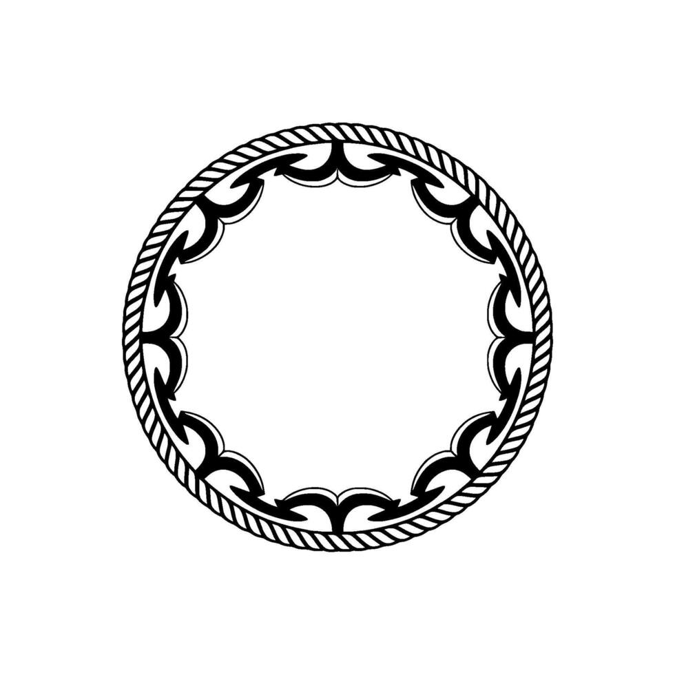 Tribal Circle Frame, Vintage Illustration, Minimalist vector