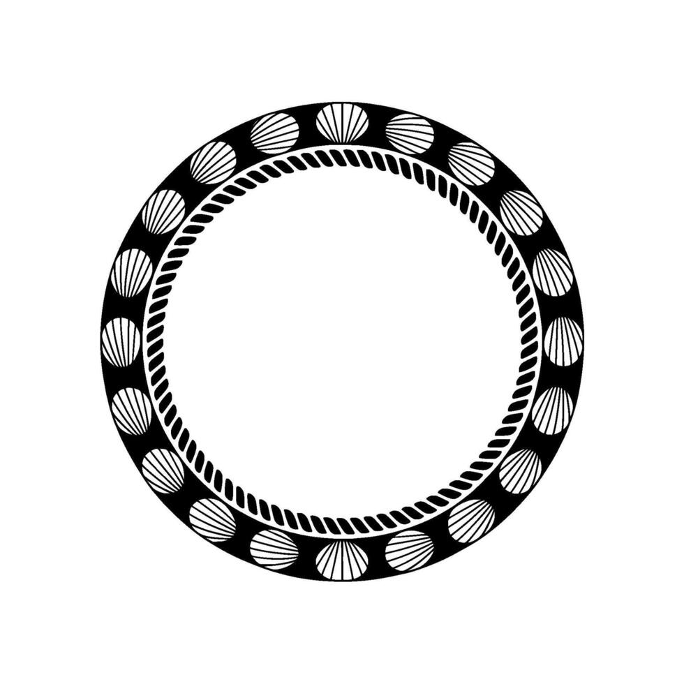 Circular Shell Motif, Minimalist, Abstract Pattern vector