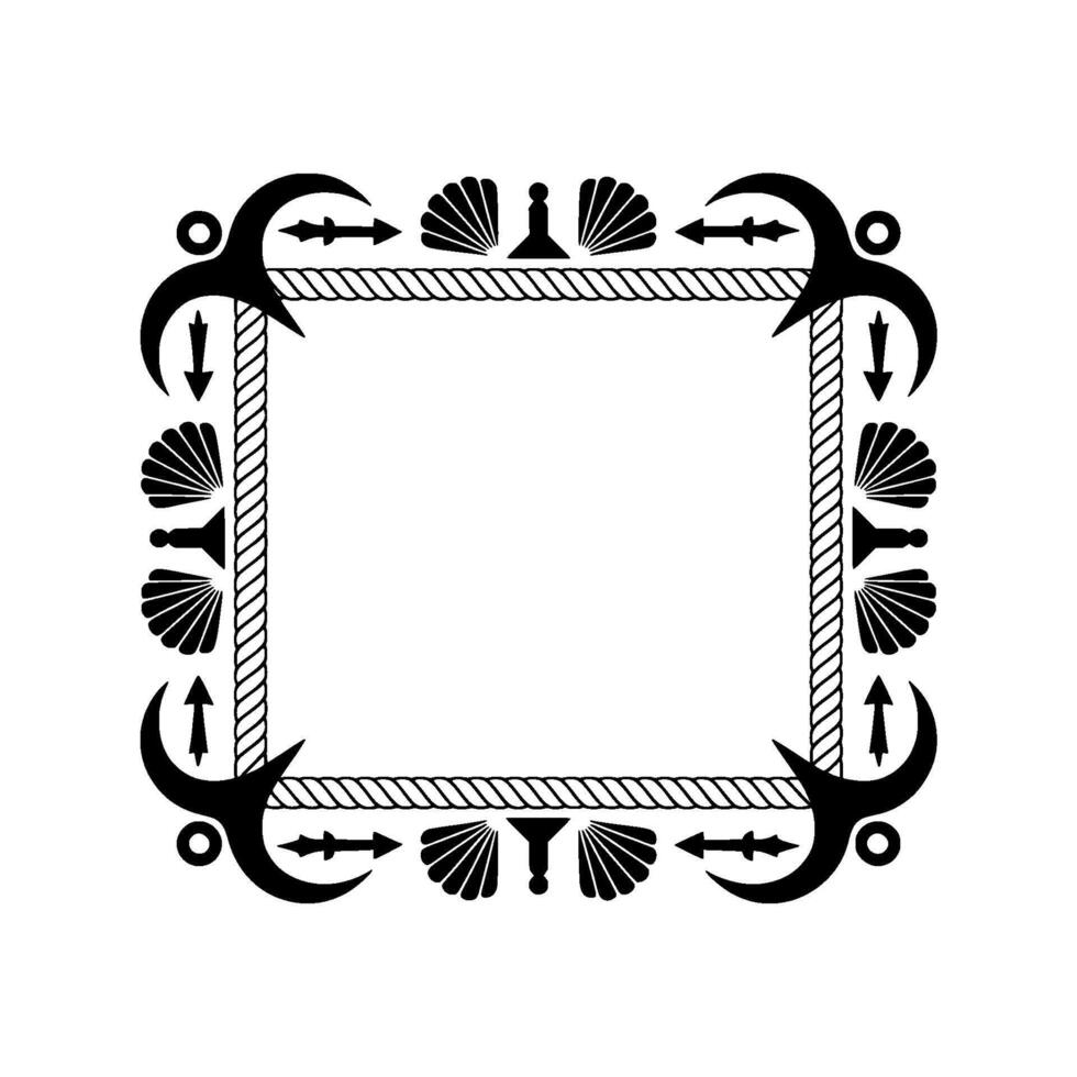Nautical Decorative Border, Vintage Style Frame vector