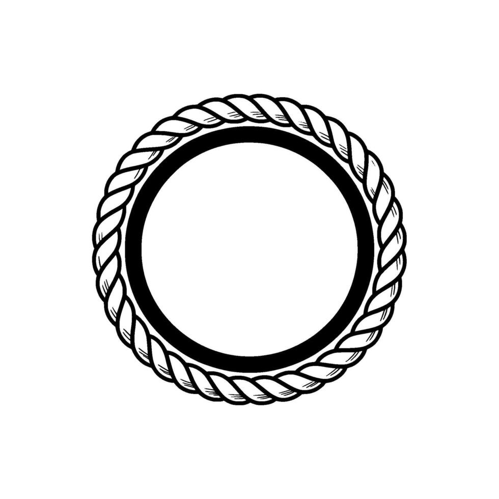 Intricate Rope Circle, Minimalist, Circular Motif vector