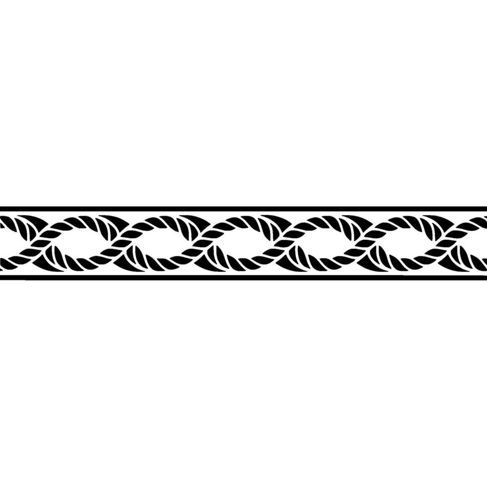 Art Deco Floral Border, Elegant Pattern, Minimalist vector