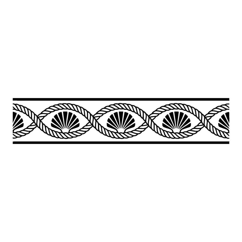 Nautical Border Shells and Rope Decorative Element vector