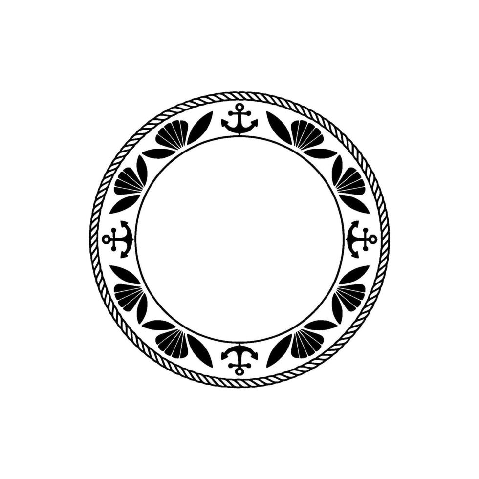 Nautical Circle Frame, Vintage Maritime, Emblem vector