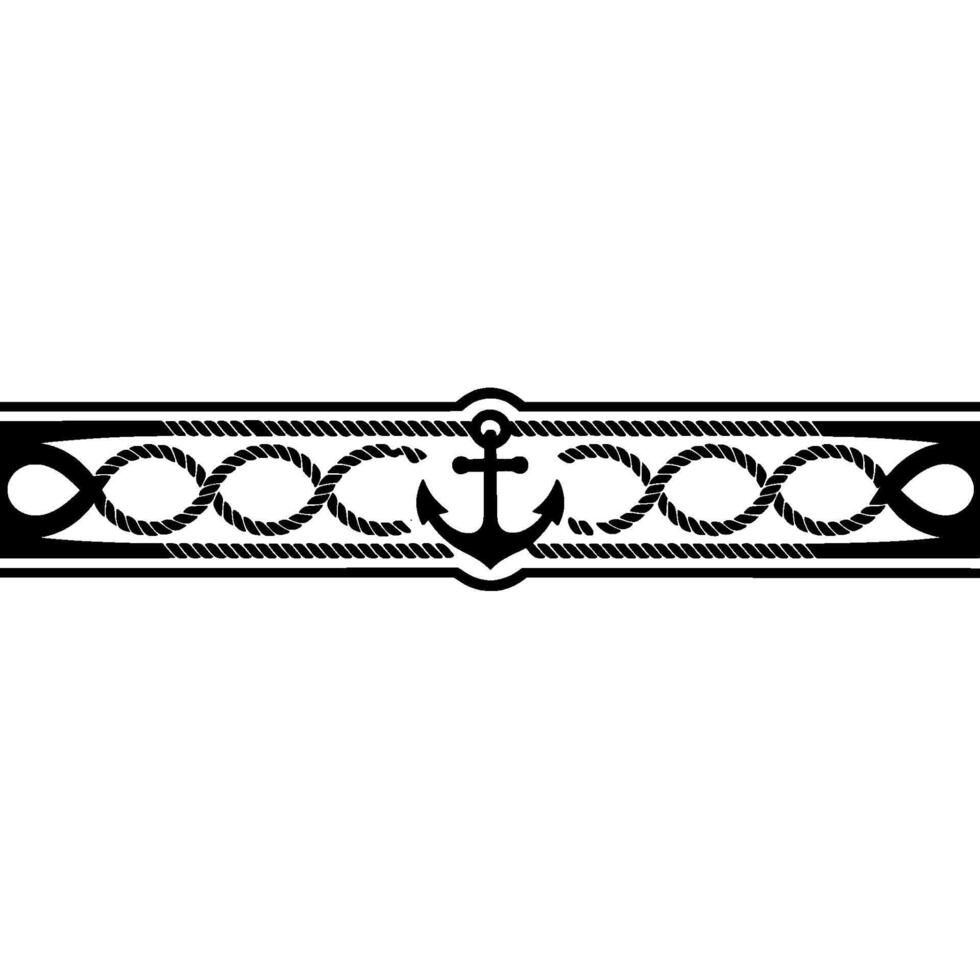 Nautical Border Anchor, Rope, and Infinity Symbol vector
