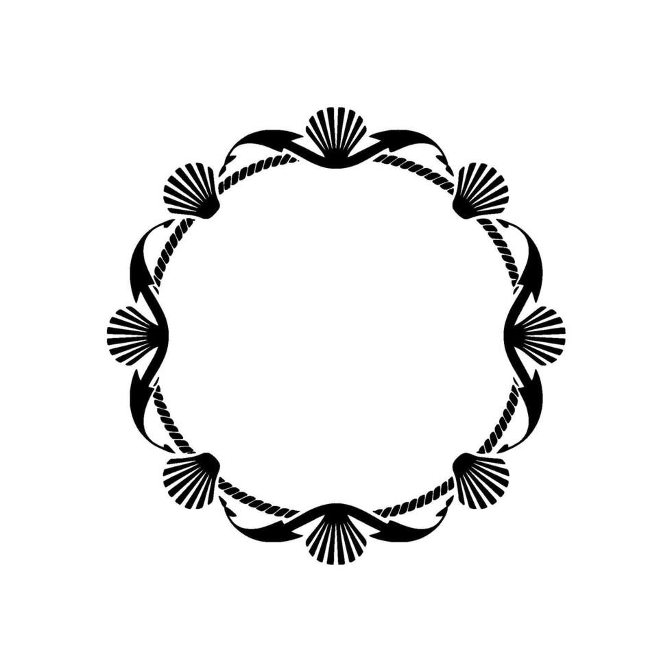 Oceanic Circle Frame, Nautical Elegance vector