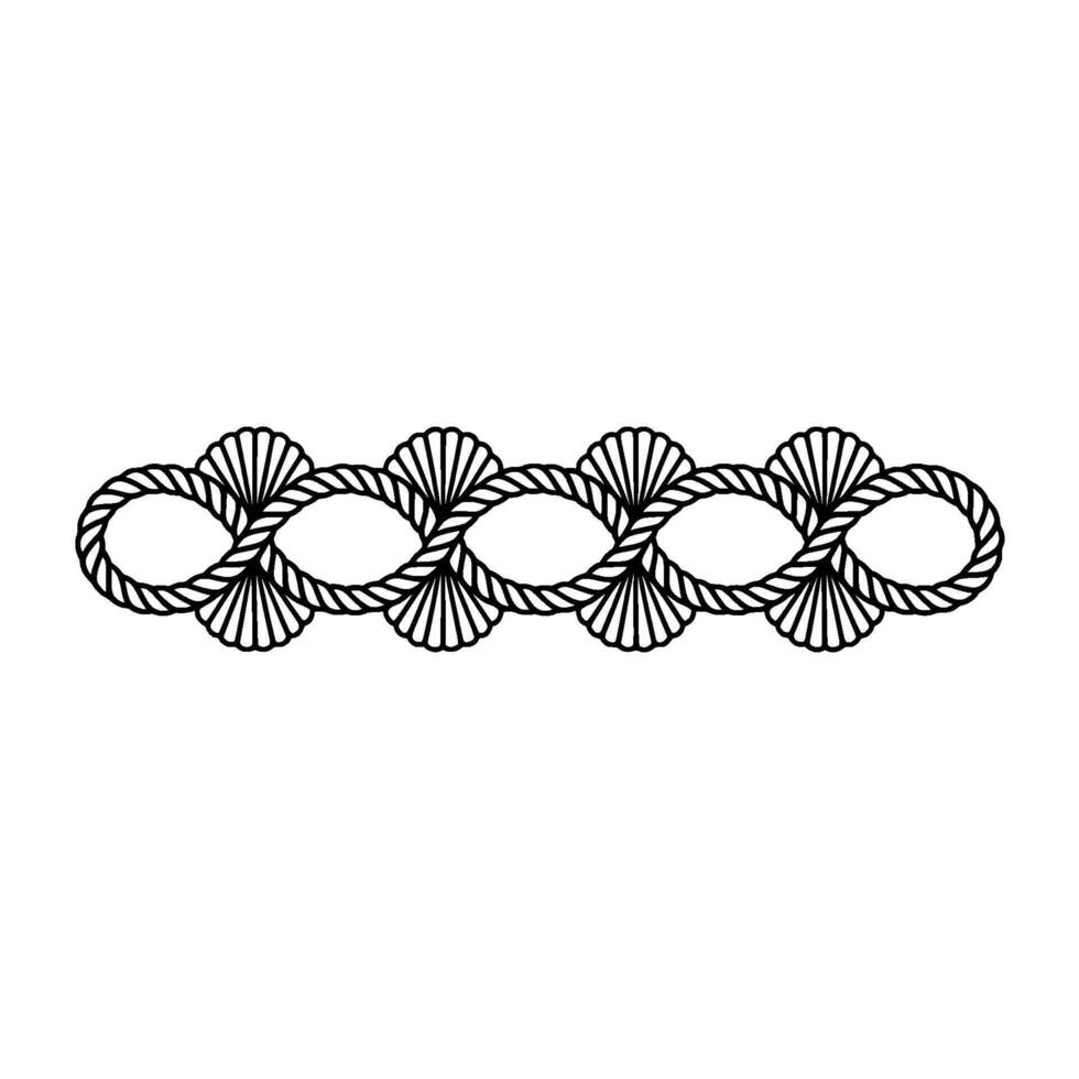 Nautical Knot Border, Minimalist - Rope vector