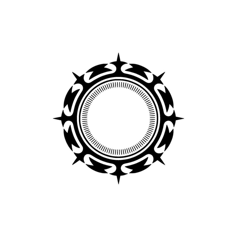 Tribal Circle Emblem, Minimalist - Decorative vector