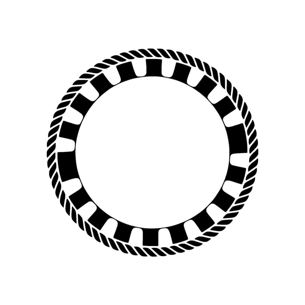 Minimalist Rope Circle Frame, Modern Element vector