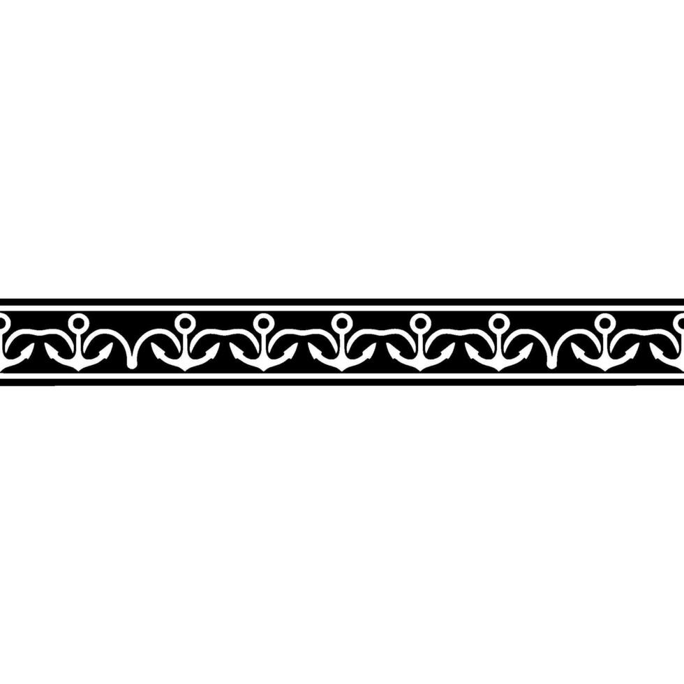 Elegant Black and White Ornamental Border, Vintage Style, Ornament vector