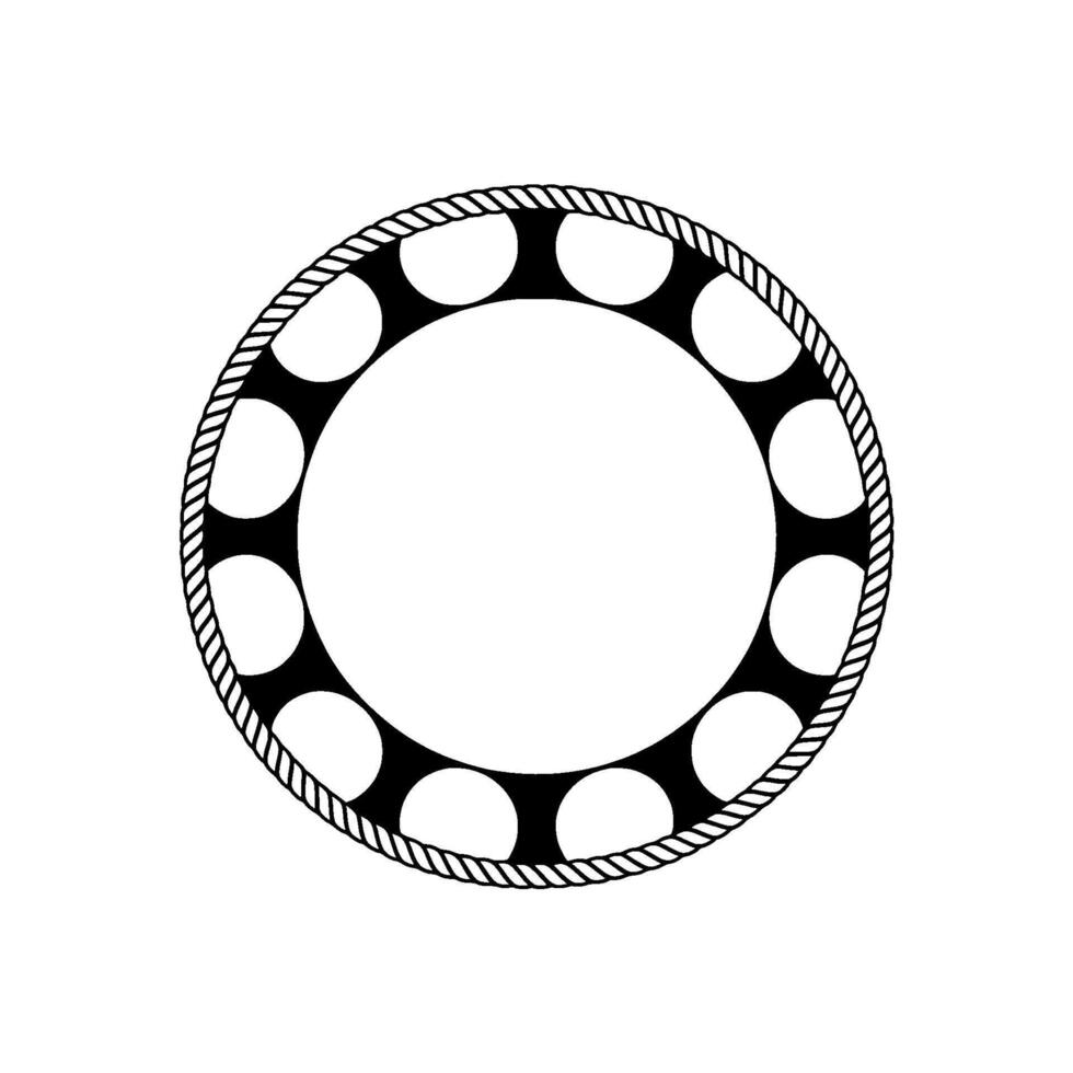 Minimalist Circular Emblem, Nautical Motif vector