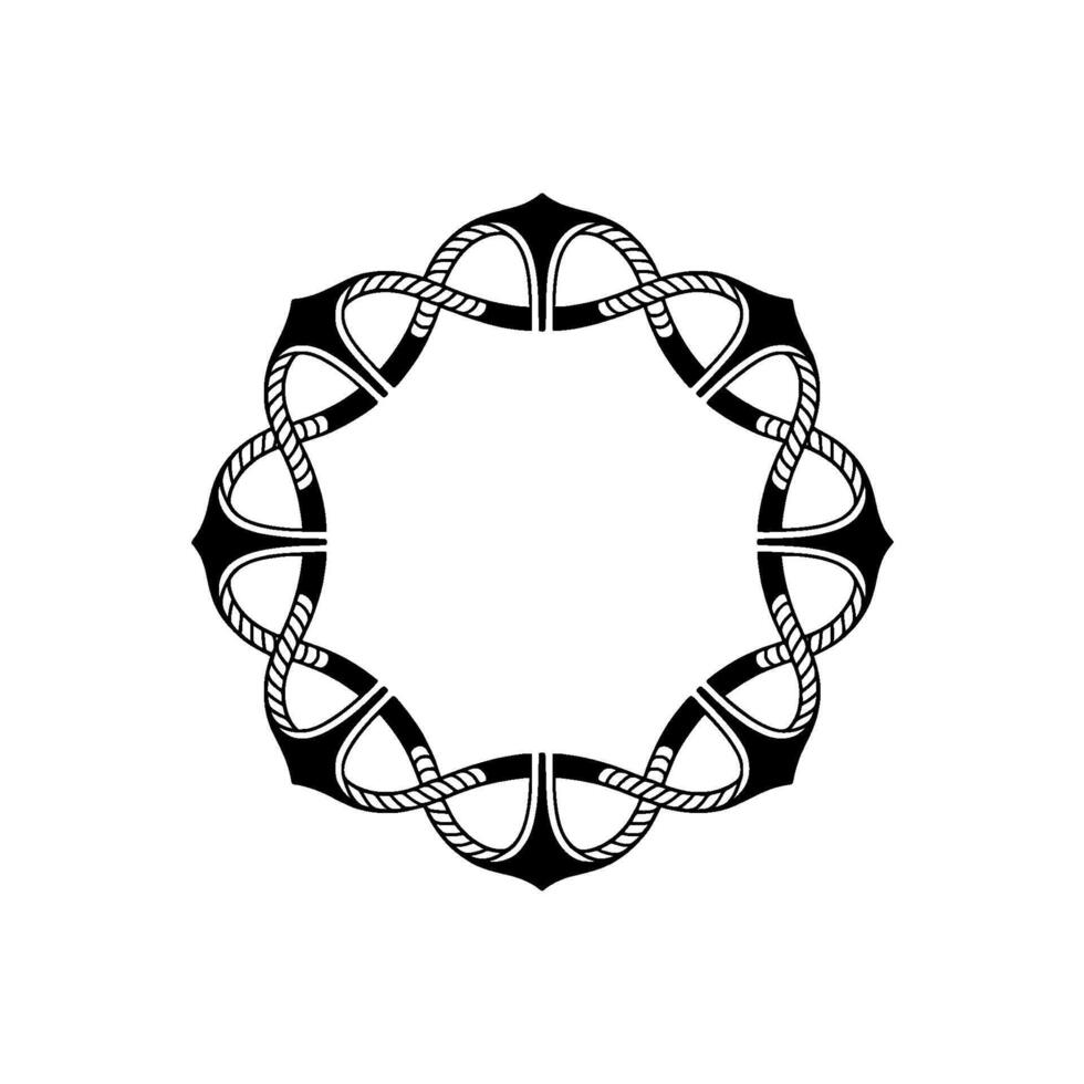 Nautical Border, Intricate Rope, Vintage Aesthetic vector