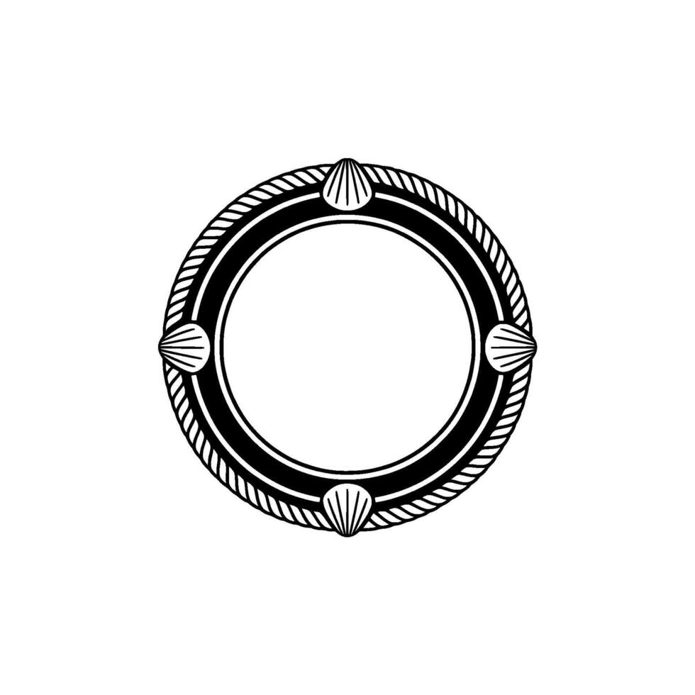 Intricate Nautical Frame, Vintage, Circular Ornamentation vector