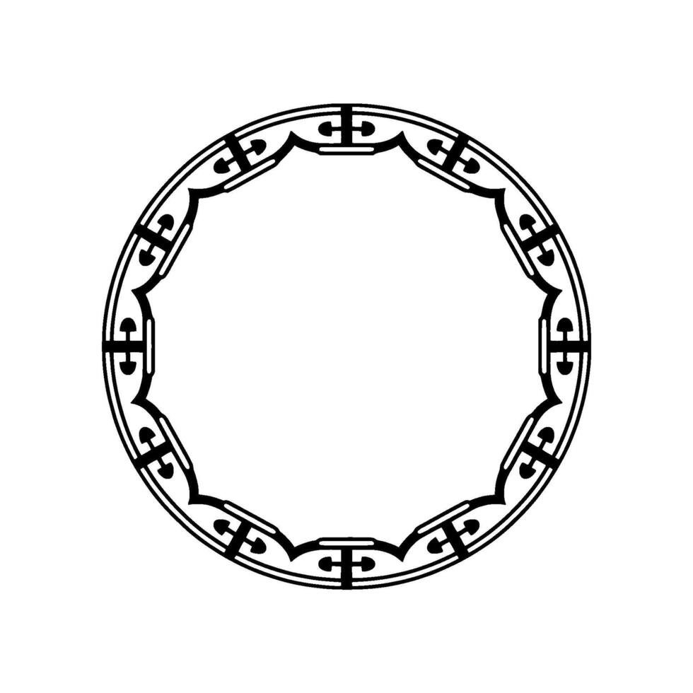 Intricate Circular Ornament, Symbolic Border vector