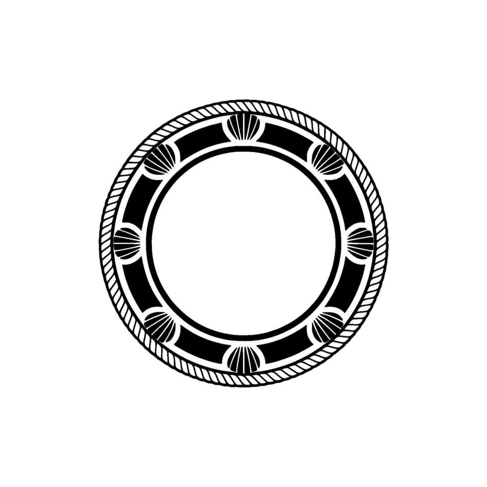 Nautical Circle Emblem, Vintage Maritime - Shells vector