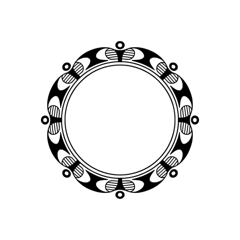 Intricate Tribal Circle Frame, Minimalist, Symmetry vector