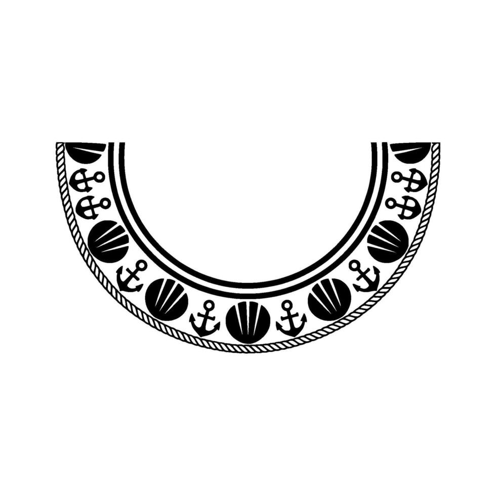 Nautical Collar Emblem, Vintage Maritime vector