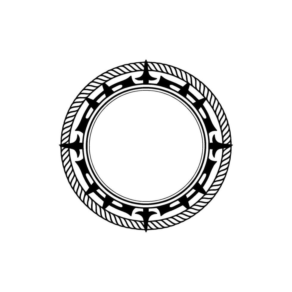 Stylized Compass Rose Ornament, Vintage vector