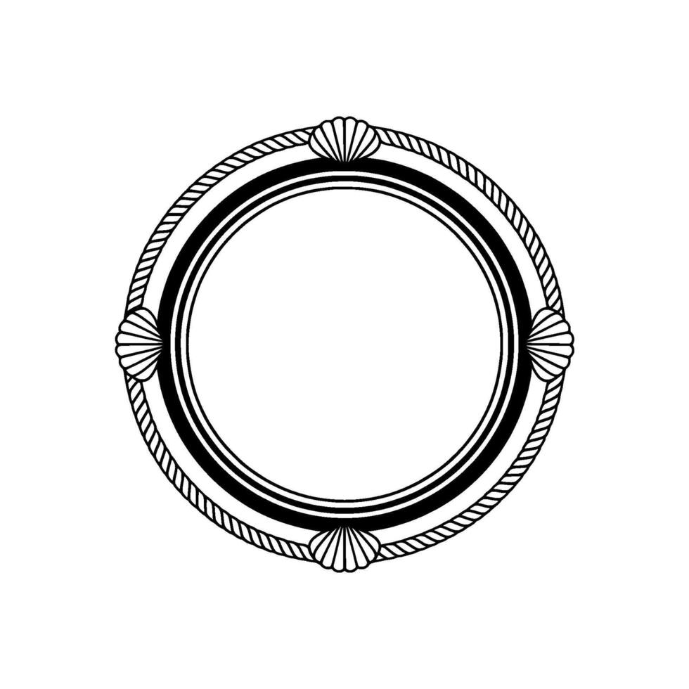Nautical Circle Frame, Vintage Maritime - Ornament vector
