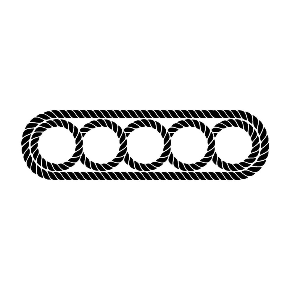 Intertwined Rope Border, Minimalist vector