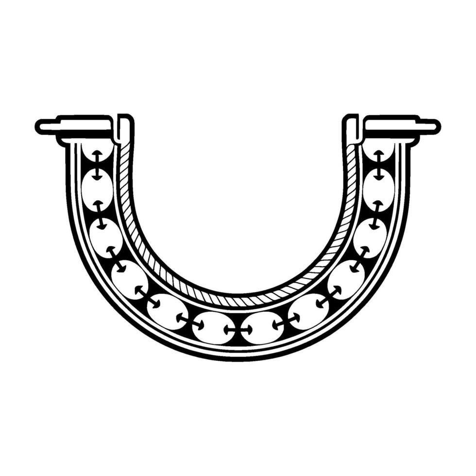 Stylized Horseshoe Silhouette, Vintage Mechanical vector