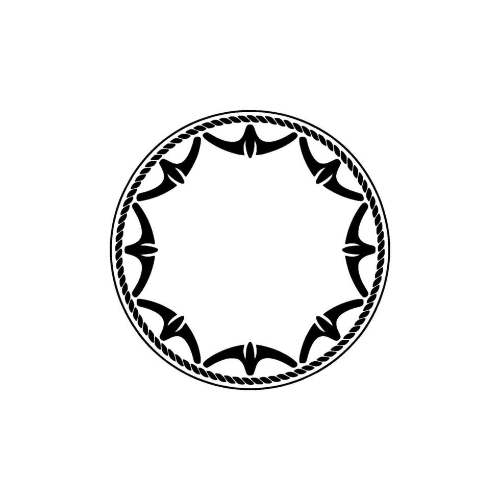 Circular Nautical Emblem, Vintage Style, Minimalist vector