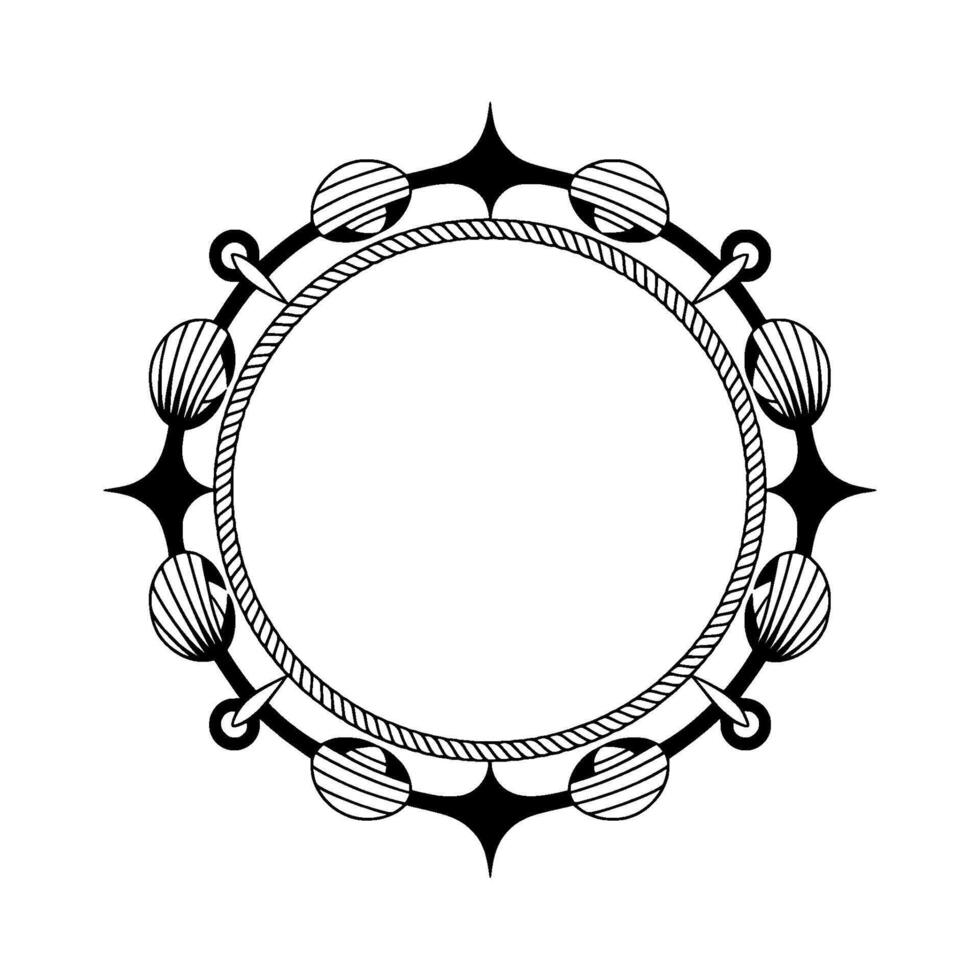 Circular Jingle Bells Frame, Minimalist vector