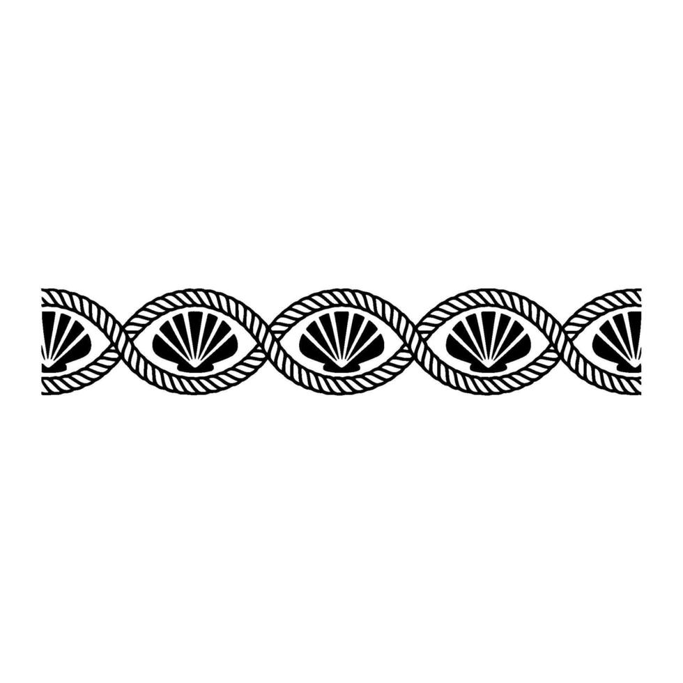 Nautical Shell Border, Elegant Line Art vector