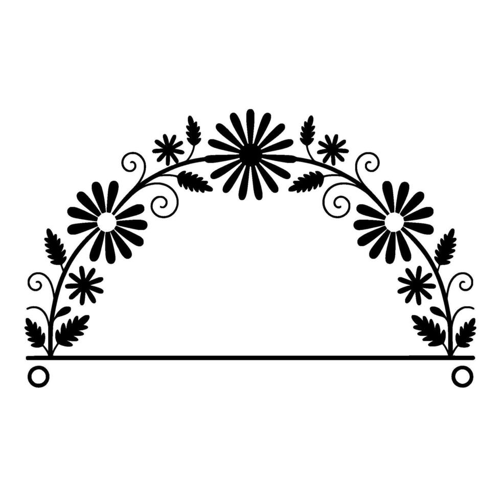 Floral Arch Border, Vintage Botanical Illustration vector