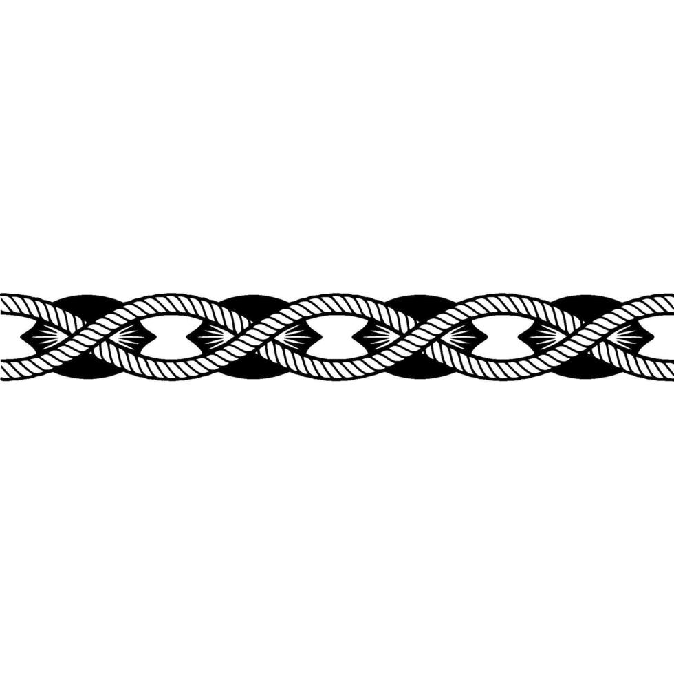 Nautical Rope Border, Geometric Pattern, Vintage Style vector