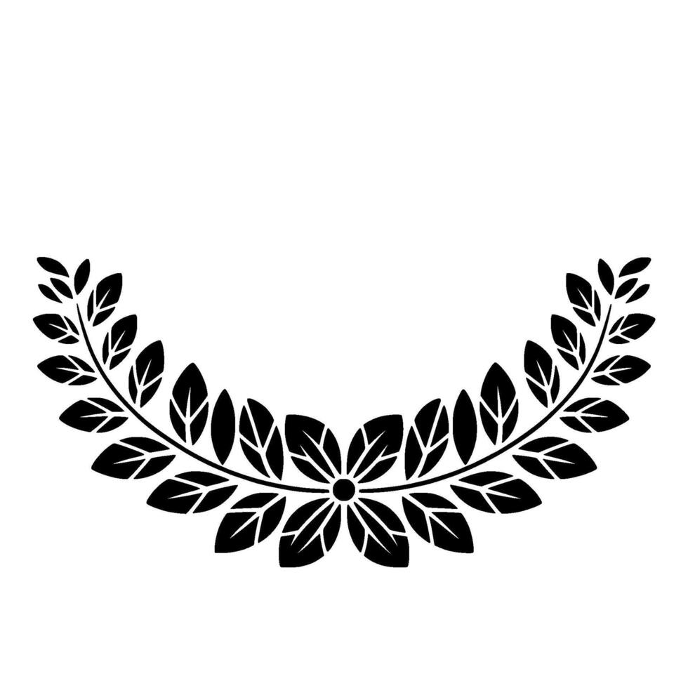 Stylized Laurel Wreath, Minimalist, Elegant Border, Floral - Decorative vector