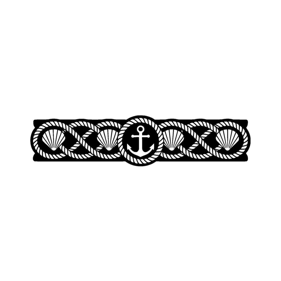 Nautical Anchor Border Classic Maritime, Rope vector